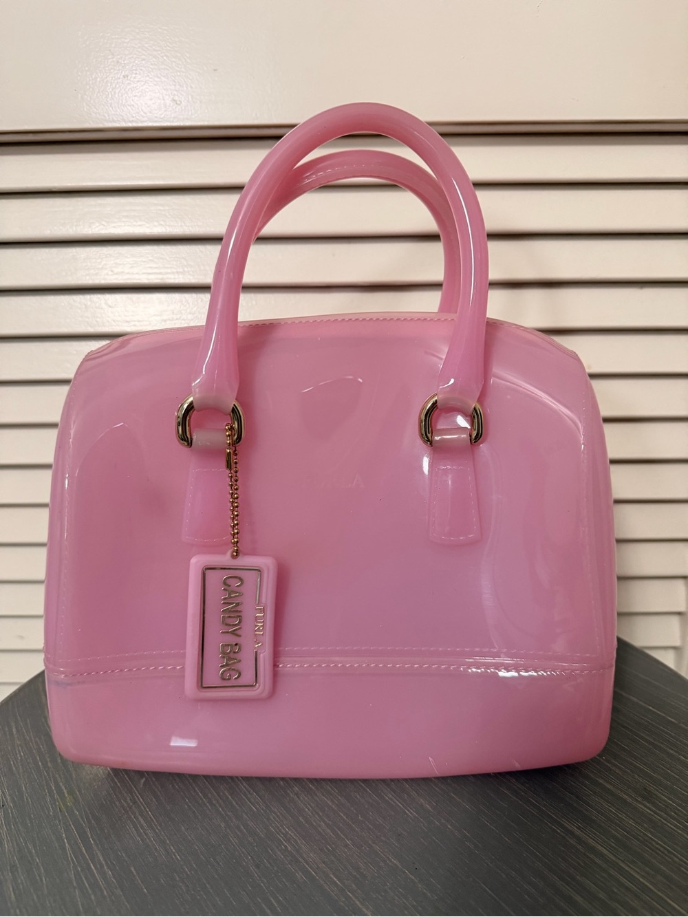 Furla Glossy Light Pink Boston bag Satchel